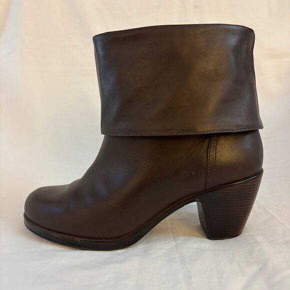 Dansko Bobbi Dark Brown Leather Cuffed Heeled Ankle Boots, Women's Size 37 - Picture 2 of 13